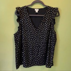 JCrew gold polka dot sleeveless top